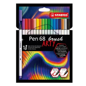 Marker fibrowy z elastyczną końcówką pędzelkową STABILO Pen 68 brush ARTY - op. 18 szt